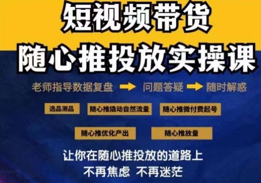 2024好物分享随心推投放实操课，随心推撬动自然流量/微付费起号/优化产出-七七项目网