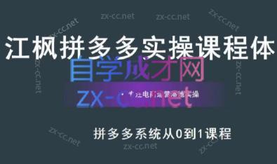江枫老师·拼多多实操课程-七七项目网