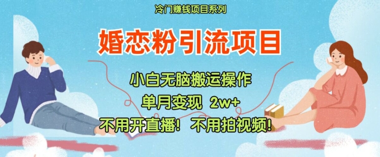 小红书婚恋粉引流，不用开直播，不用拍视频，不用做交付【揭秘】-七七项目网