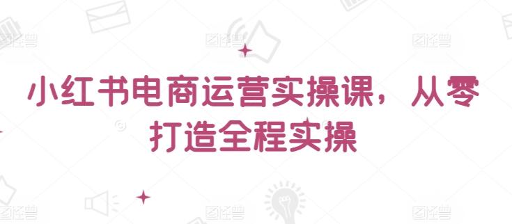 小红书电商运营实操课，​从零打造全程实操-七七项目网