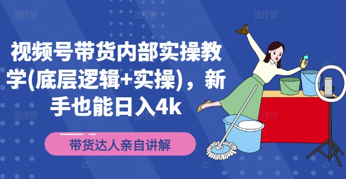 视频号带货内部实操教学(底层逻辑+实操)，新手也能日入4k-七七项目网