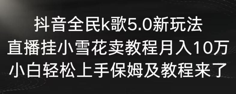 抖音全民k歌5.0新玩法，直播挂小雪花卖教程月入10万，小白轻松上手，保姆及教程来了【揭秘】-七七项目网