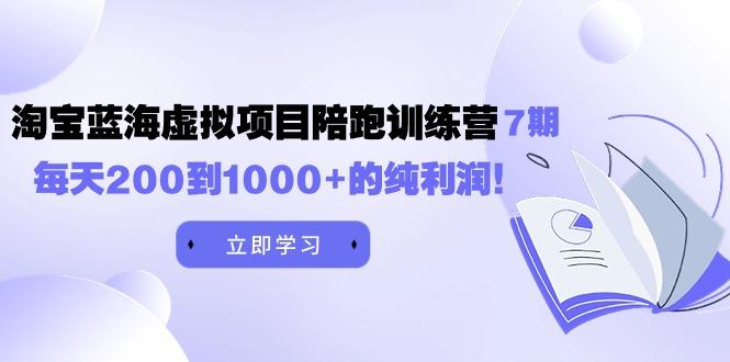 (9541期)黄岛主《淘宝蓝海虚拟项目陪跑训练营7期》每天200到1000+的纯利润-七七项目网