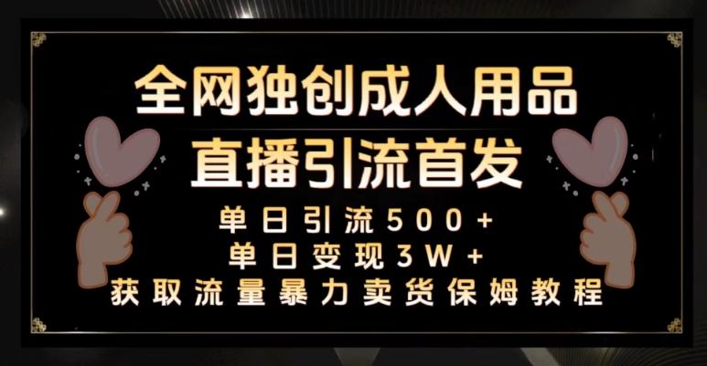 全网独创真人主播+无人直播单日引流500+，橙人用品暴力卖货单日变现3W+保姆似教学2.0【揭秘】-七七项目网
