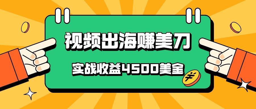 国内爆款视频出海赚美刀，实战收益4500美金，批量无脑搬运，无需经验直接上手-七七项目网