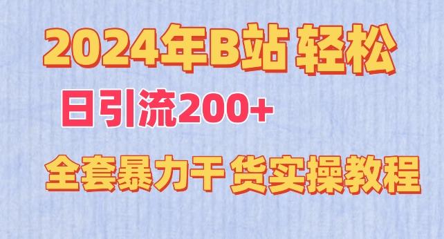2024年B站轻松日引流200+的全套暴力干货实操教程【揭秘】-七七项目网