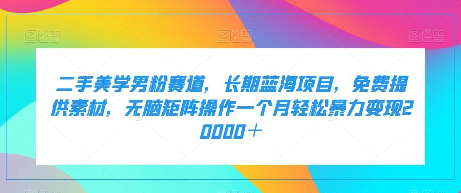 二手美学男粉赛道，长期蓝海项目，无脑矩阵操作一个月轻松暴力变现20000＋-七七项目网