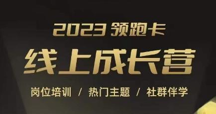 2023领跑卡线上成长营，淘宝运营各岗位培训，直通车、万相台、引力魔方、引流等，帮助突破成长瓶颈-七七项目网