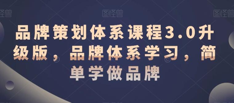 品牌策划体系课程3.0升级版，品牌体系学习，简单学做品牌-七七项目网