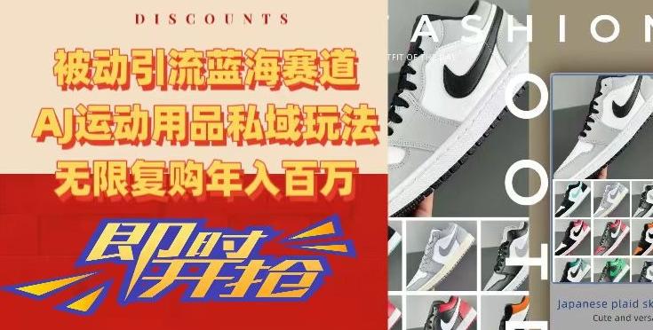 被动引流蓝海赛道，AJ运动用品私域玩法，无限复购年入百万【揭秘】-七七项目网