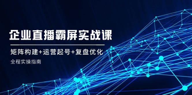 企业直播霸屏实战课：矩阵构建+运营起号+复盘优化，全程实操指南-七七项目网