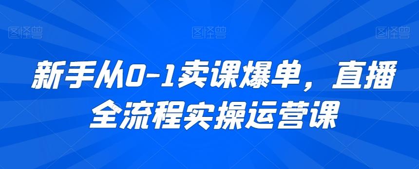 新手从0-1卖课爆单，直播全流程实操运营课-七七项目网