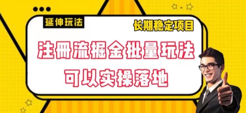 注册流掘金批量玩法，可以实操落地【揭秘】-七七项目网