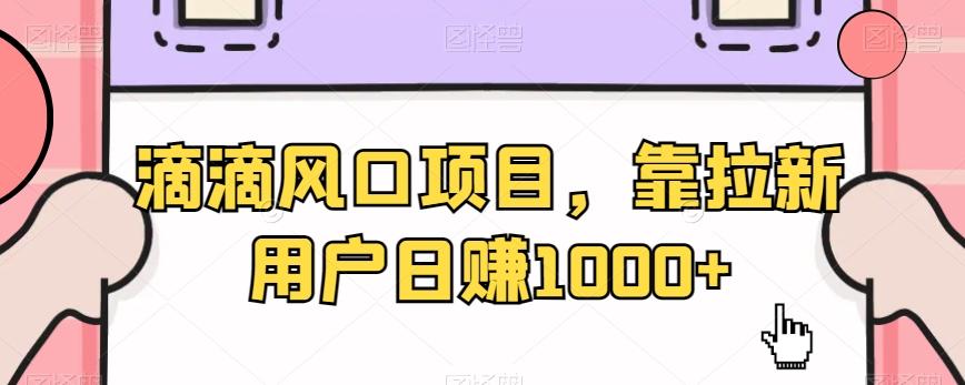 滴滴风口项目，靠拉新用户日赚1000+-七七项目网