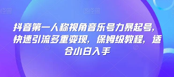 抖音第一人称视角音乐号力暴起号，快速引流多重变现，保姆级教程，适合小白入手-七七项目网