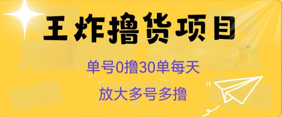 王炸撸货项目，单号0撸30单每天，多号多撸【揭秘】-七七项目网