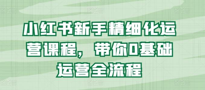 小红书新手精细化运营课程，带你0基础运营全流程-七七项目网