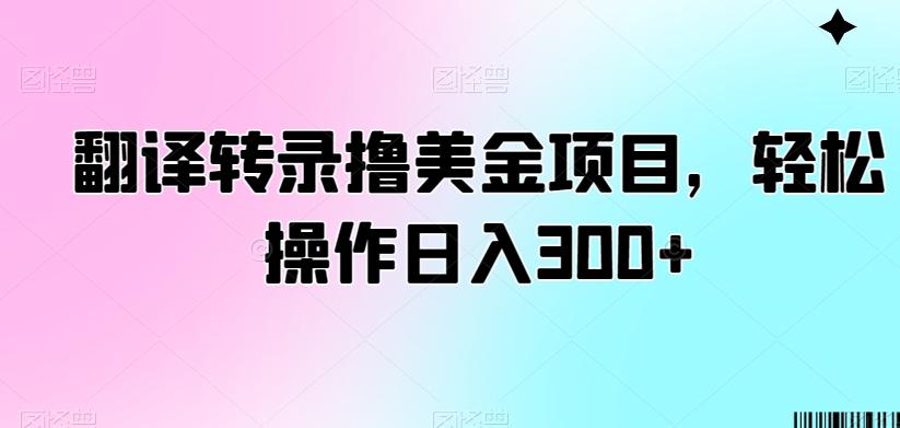 翻译转录撸美金项目，轻松操作日入300+【揭秘】-七七项目网