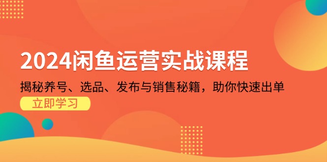 2024闲鱼运营实战课程：揭秘养号、选品、发布与销售秘籍，助你快速出单-七七项目网
