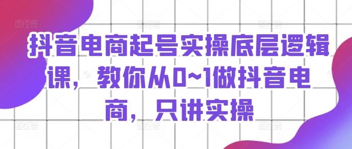 抖音电商起号实操底层逻辑课，教你从0~1做抖音电商，只讲实操-七七项目网