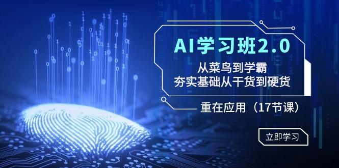 AI学习班2.0：从菜鸟到学霸，夯实基础从干货到硬货，重在应用(17节课)-七七项目网