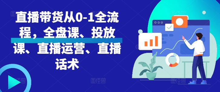直播带货从0-1全流程，全盘课、投放课、直播运营、直播话术-七七项目网