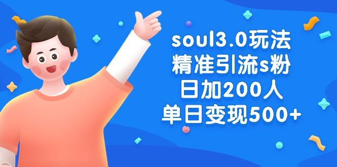 soul3.0玩法精准引流s粉，日加200人单日变现500+-七七项目网