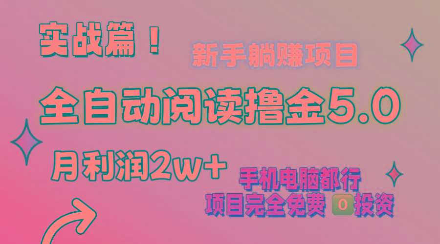 小说全自动阅读撸金5.0 操作简单 可批量操作 零门槛！小白无脑上手月入2w+-七七项目网