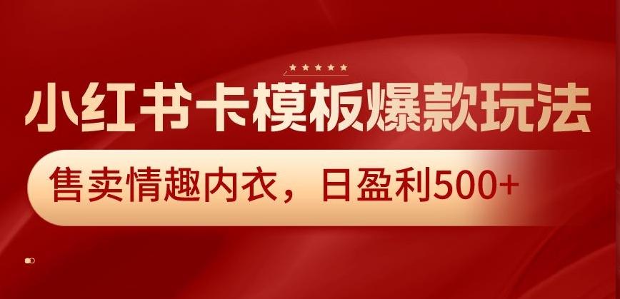 小红书卡模板爆款玩法，售卖情趣内衣，日盈利500+【揭秘】-七七项目网
