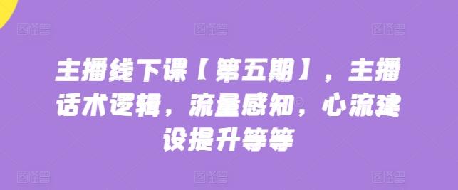 主播线下课【第五期】，主播话术逻辑，流量感知，心流建设提升等等-七七项目网
