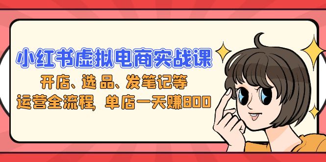 小红书虚拟电商实战课：开店、选品、发笔记等运营全流程，单店一天赚800-七七项目网