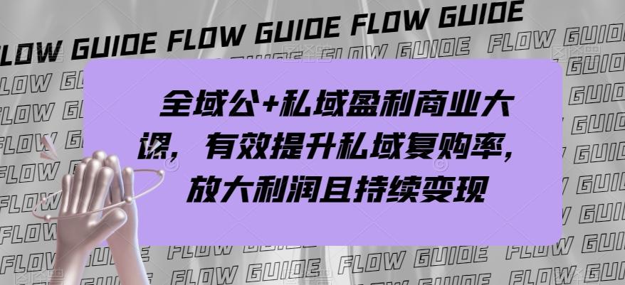 全域公+私域盈利商业大课，有效提升私域复购率，放大利润且持续变现-七七项目网