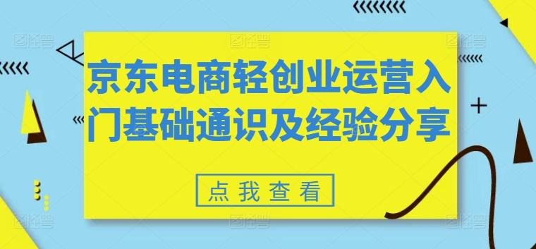 京东电商轻创业运营入门基础通识及经验分享-七七项目网