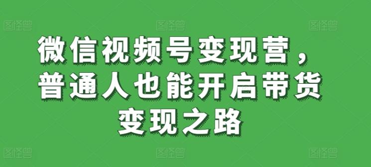 微信视频号变现营，普通人也能开启带货变现之路-七七项目网