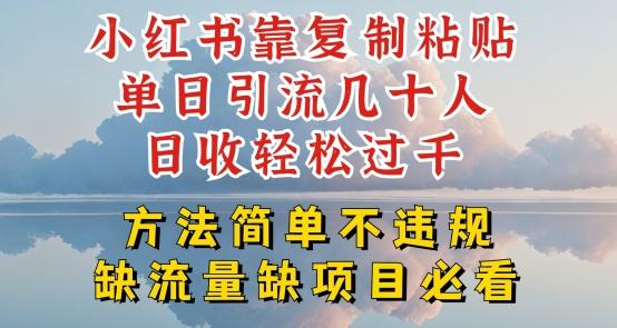 小红书靠复制粘贴单日引流几十人目收轻松过千，方法简单不违规【揭秘】-七七项目网