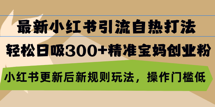 最新小红书引流自热打法，轻松日吸300+精准宝妈创业粉，小红书更新后新…-七七项目网