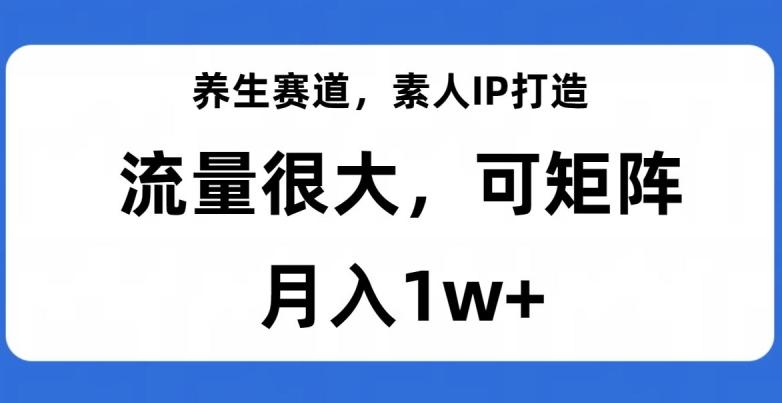 养生赛道，素人IP打造，流量很大，可矩阵，月入1w+【揭秘】-七七项目网