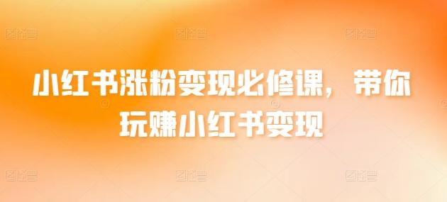 小红书涨粉变现必修课，带你玩赚小红书变现-七七项目网
