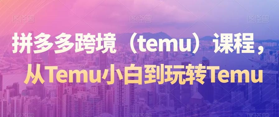 拼多多跨境（temu）课程，从Temu小白到玩转Temu-七七项目网