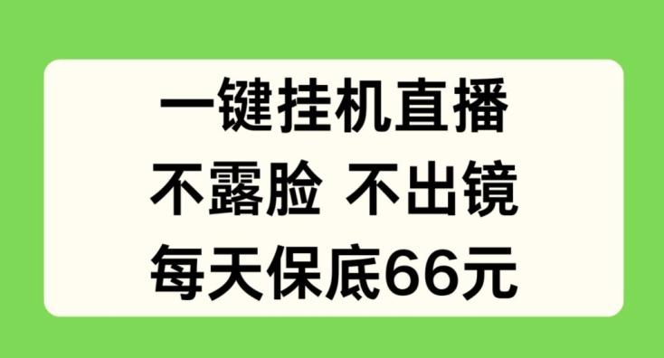 一键挂JI直播，不露脸不出境，每天保底66元【揭秘】-七七项目网