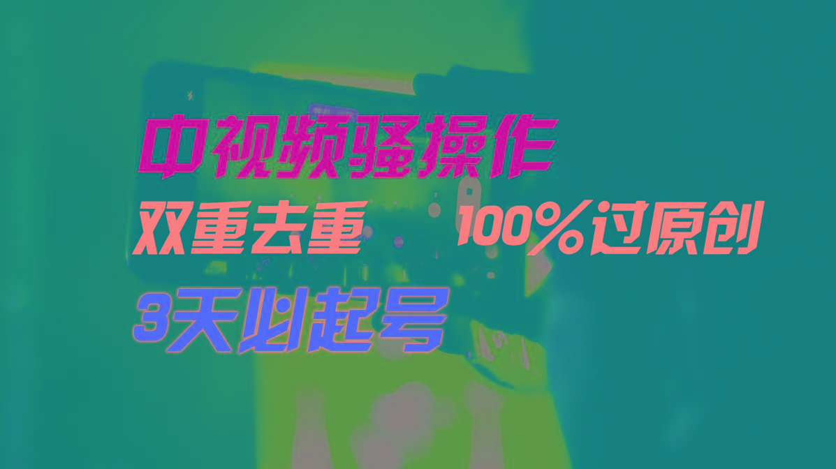 中视频骚操作，双重去重100%过原创，3天比必起号，简单无脑，月入3W+-七七项目网