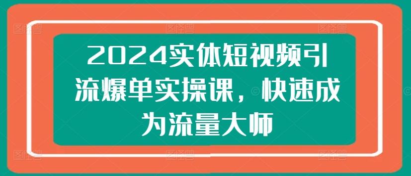 2024实体短视频引流爆单实操课，快速成为流量大师-七七项目网