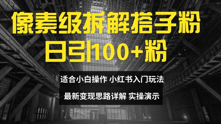 像素级拆解搭子粉，日引100+，小白看完可上手，最新变现思路详解【揭秘】-七七项目网