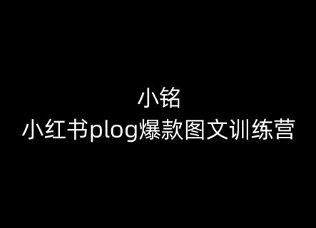小铭-小红书plog爆款图文训练营，教你从0-1做小红书-七七项目网