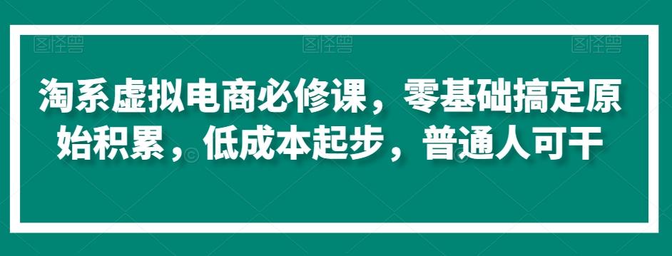 淘系虚拟电商必修课，零基础搞定原始积累，低成本起步，普通人可干-七七项目网