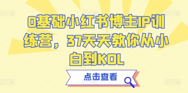 0基础小红书博主IP训练营，37天天教你从小白到KOL-七七项目网