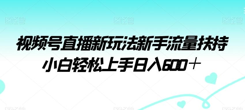 视频号直播新玩法新手流量扶持小白轻松上手日入600＋【揭秘】-七七项目网