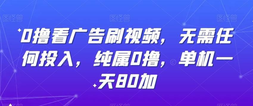 0撸看广告刷视频，无需任何投入，纯属0撸，单机一天80加-七七项目网