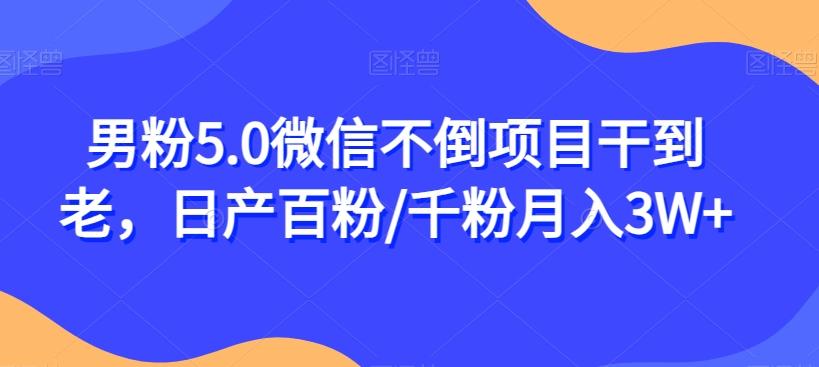 男粉5.0微信不倒项目干到老，日产百粉/千粉月入3W+【揭秘】-七七项目网