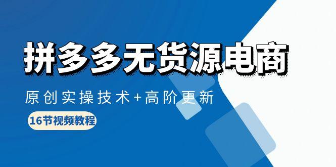 (10015期)拼多多无货源电商，原创实操技术+高阶更新(16节视频教程)-七七项目网